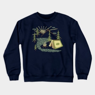 Camping Inside a Book I love to Read Illustration Made With Letters Crewneck Sweatshirt